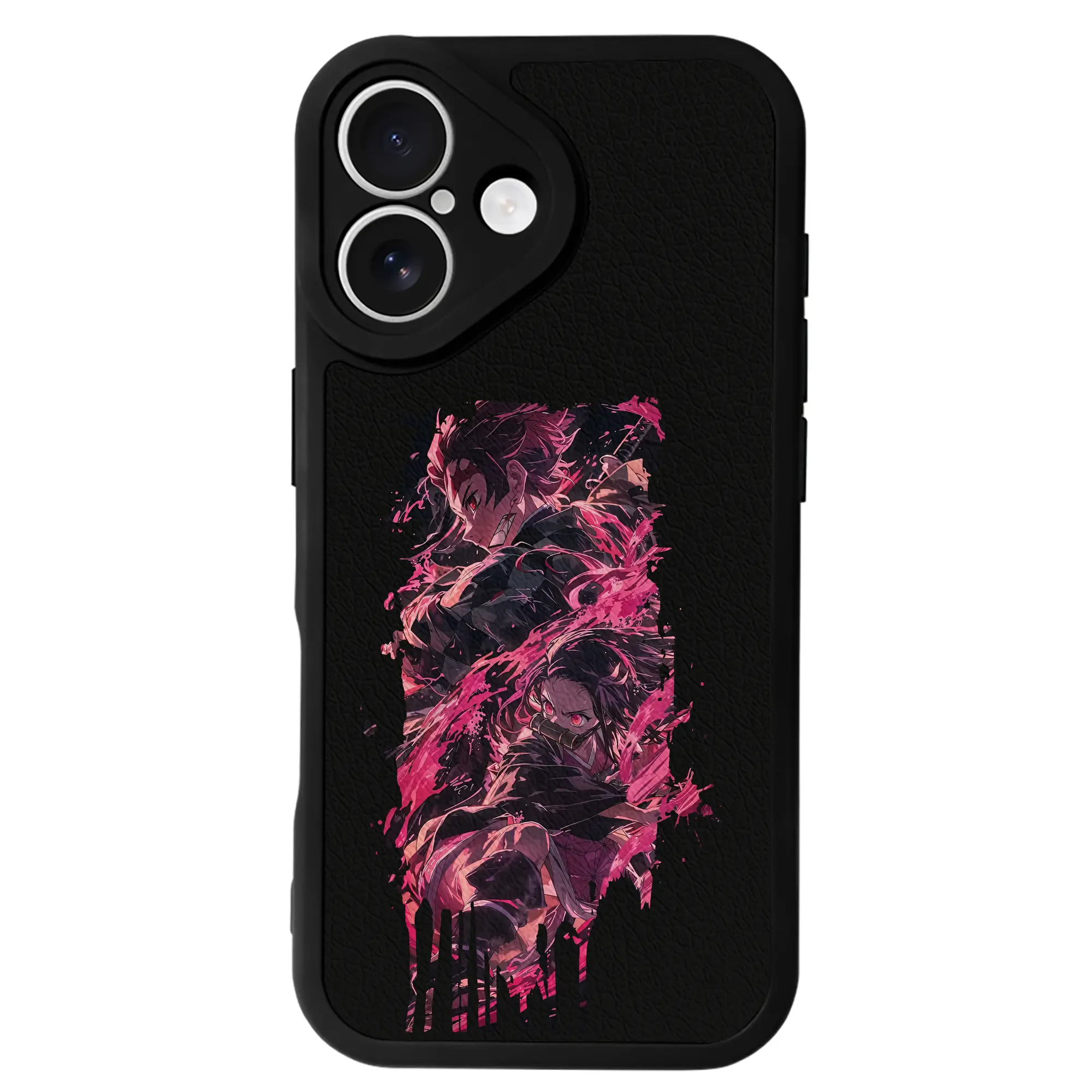 鬼滅の刃 グッズ,竈門 炭治郎 - IPhone 16シリーズ対応 ・ シリコンスマホケース ・ レザー調 ・ 高精度フィット ・ 耐衝撃 ・ ワイヤレス充電対応 ・ 精密カット